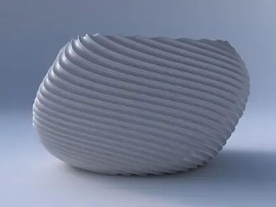 Bowl helix with bent extruded lines 2 3D print model