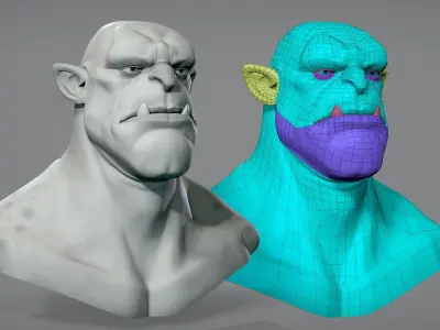 Cartoon male character Orc base mesh 3D model