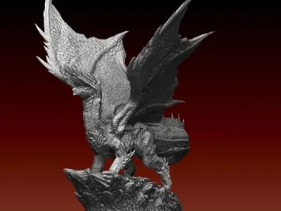 Monster Hunter Alatreon statue 3D model