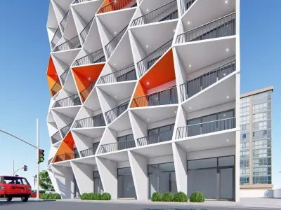 Cool Looking Facade Building 3D model