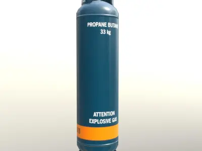 Gas Cylinder 33 kg Dark Blue - Clean and Dirty Low-poly 3D model