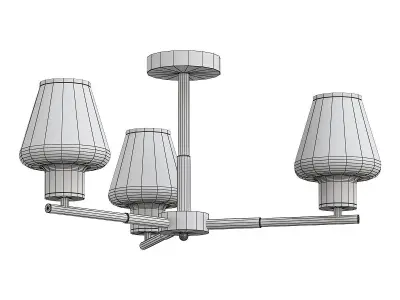 goreyn three light fixtures with brass and glass shades 3D model