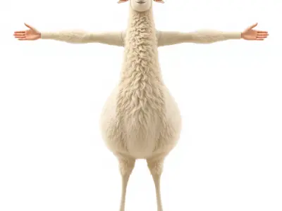 Charming Llama model pack Low-poly 3D model