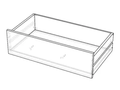 Single Wooden Drawer Free 3D model