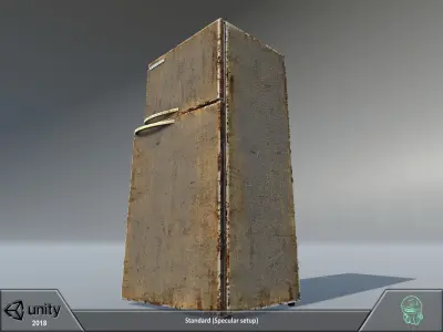 Old refrigerator 2 Free low-poly 3D model