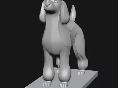Poodle Art Deco Figurine 3D print model