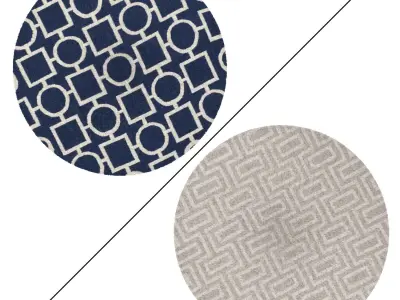 Round Rug Set 151 3D model