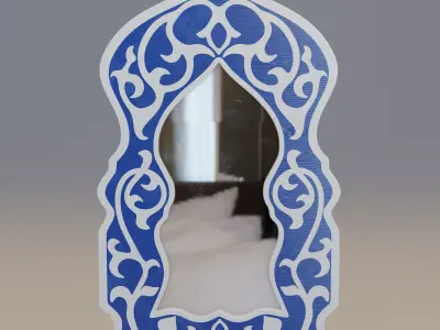 Moroccan hand painted mirror 3D model