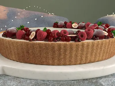 Berry Tart With Custard 3D model