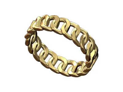 Thin square facets cuban link eternity band size 5to11 3D print model