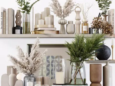 Decorative Set 166 Low-poly 3D model