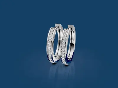 Hoop Earrings 18mm 3d model printable 3D print model for casting 3D print model