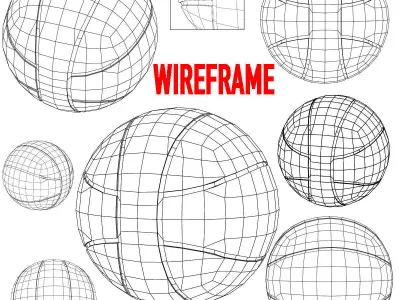 Basketball ball 4L bicolor Low-poly 3D model