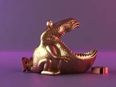 Tiger Sculpture Desk Organizer Entryway Key Holder 3D print model