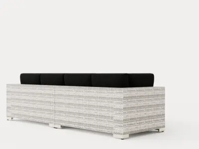 Bahamas Lounge Group 5 Seater Table M Shelf Low-poly 3D model