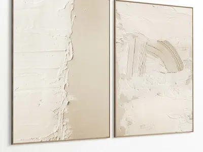 Plaster Two Photo Frame 396 Low-poly 3D model