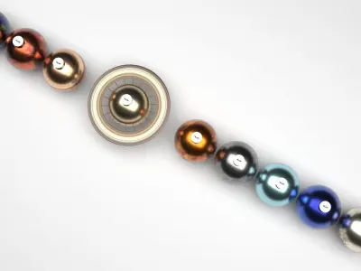 Planets Christmas Balls Set 3D model