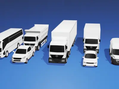 Vehicle pack for 3D isometric explainer videos 3D model