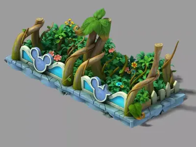 GameCartoon - City - City Wall 03 3D model