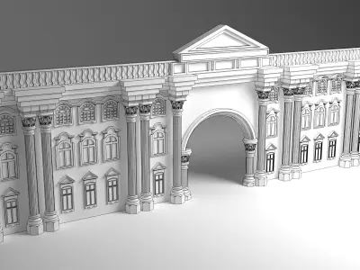 English Facade 3D model