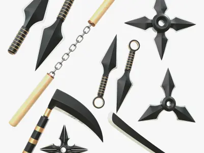 Ninja Weapons 3D model