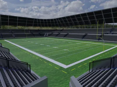 American Football Stadium Low-poly 3D model get
