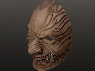 Oni Mask 18 Demon Full Face 3D print model