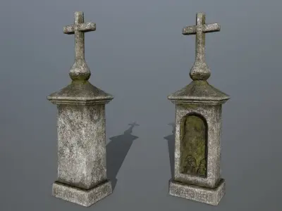 tombstone   set 02 Low-poly 3D model