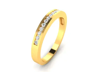 Band 3dm Render Details gold diamond eternity ring 3D print model