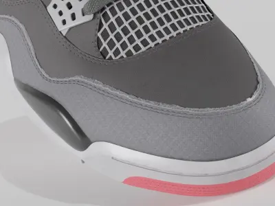 Jordan 4 Off White Bred  Low-poly 3D model