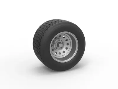 Wheel of Vintage Dirt race car V4 Scale 1 to 25 3D print model
