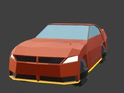 Low poly space car Low-poly 3D model