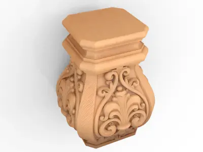 Classic decorative Square Pedestal CNC 3D Print 3D print model