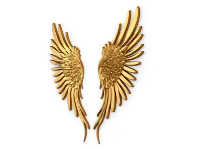 Wings Printable carved decor 03  3D print model