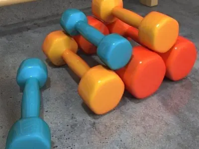 Collection of sports equipment 3D model