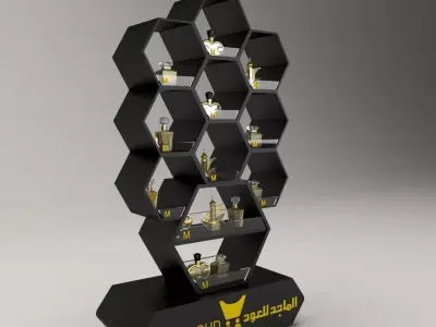 display stand 3 all perfume model are included 3D model