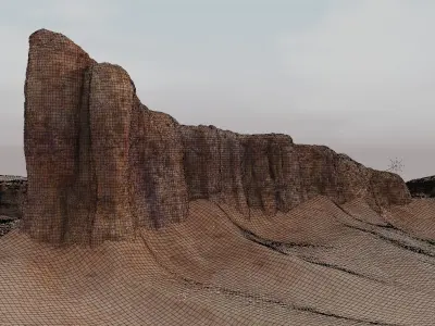 PBR Desert Cliff V2 Free low-poly 3D model