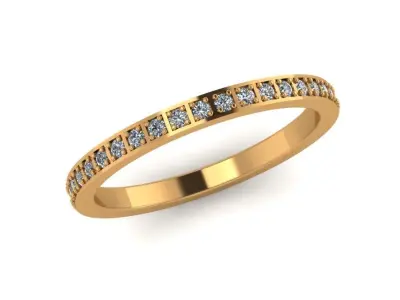Row diamond eternity ring with stones 3D print model