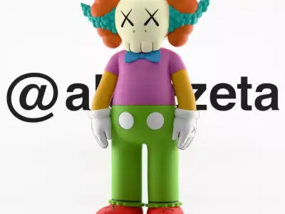 Kaws Krusty the Clown Textured Low-poly 3D model