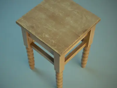 Wooden Chair PBR Low-poly 3D model
