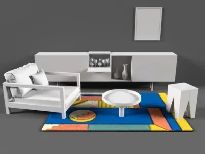 Sewing designer art - Interiors III concept 3D model