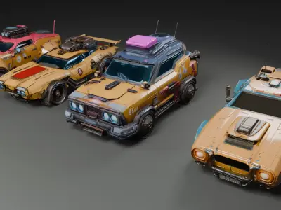 Stylized Sci-Fi Cars 3D model