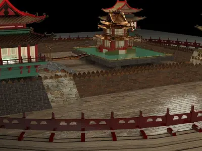 Chinese castle 3D model buy