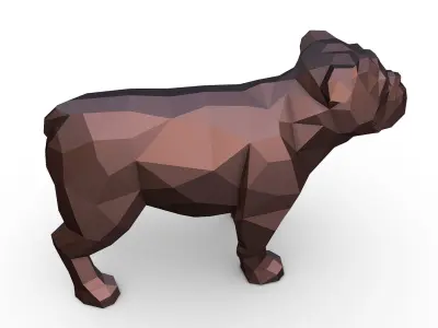 English bulldog figure 3D print model