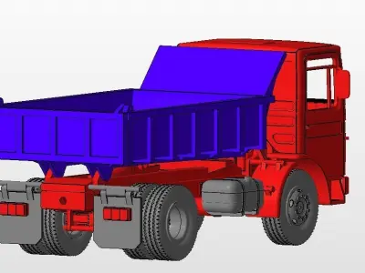 Dump truck Saviem 7 Ton 3D print model