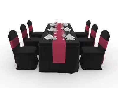 Banquet Table and Chair 132 3D model