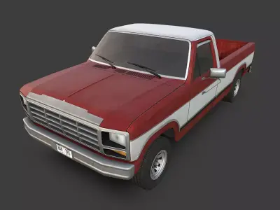 Pickup Truck Low-poly 3D model order
