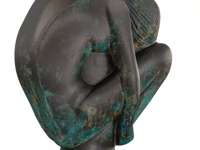 Antique Abstract  Embrace of Life Statue Low-poly 3D model