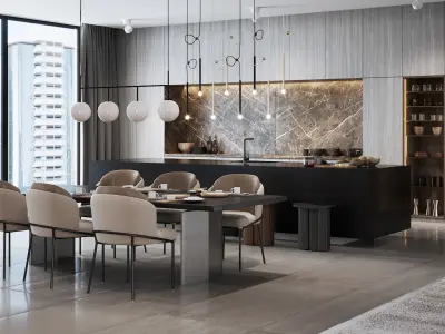 Apartment Scene for Cinema 4D and Corona Renderer 3D model