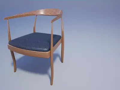 Table wooden chair Free 3D model